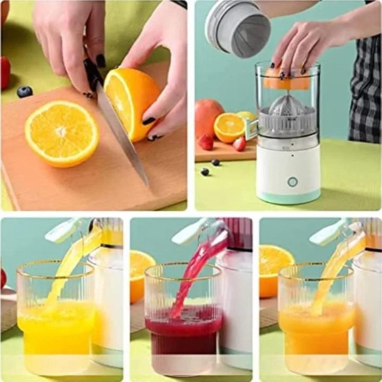 ( FIRST TIME IN INDIA WITH LIFETIME MANUFACTURING DEFECT WARRANTY ) Automatic Citrus Fruit Juicer Electrical Orange Juicer Squeezer Electric Lemon Juicer Rechargeable and Portable for Kitchen Jui