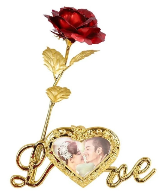 24K Gold Plated Artificial Rose Flower With Photo Frame Base Unique Gifts For Valentines Day Thanksgiving Mothers Day