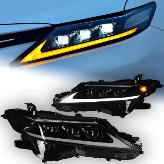 Camry V60 Headlights 2018-2021 Camry XSE XLE SE LE LED Headlight LED Projector Lens Automotive-Left Hand Drive / A-Yellow