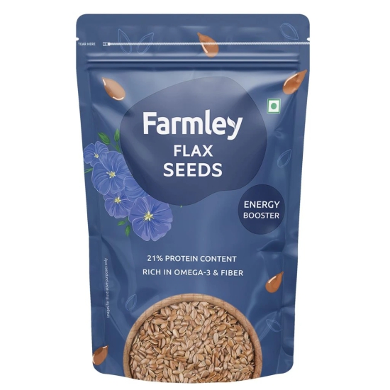 Farmley Premium Flax Seeds, Alsi Seeds - 200 grams I Rich in Fiber & Omega -3