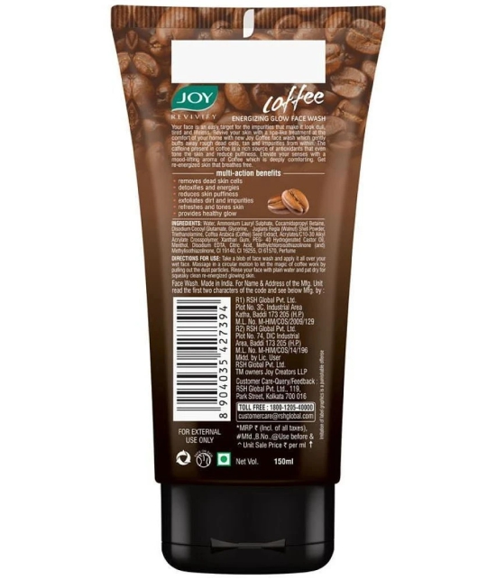 Joy Revivify Energizing Glow Coffee Face Wash 150 ml, (Pack of 1)