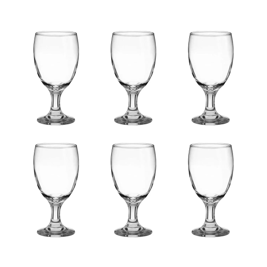 Treo Odyssey 300 ML Water Goblet Glass set | Transparent | Set of 6 Pcs