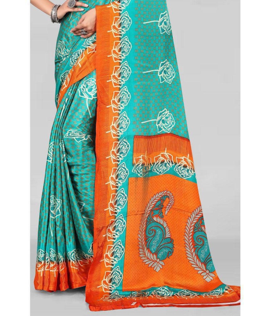 LEELAVATI - Orange Crepe Saree With Blouse Piece ( Pack of 1 ) - Orange