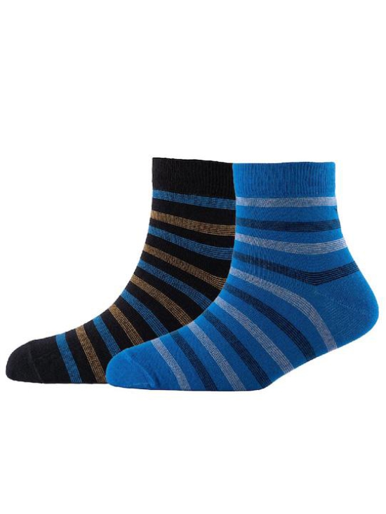 Men Pack Of 2 Patterned Cotton Ankle Length Socks