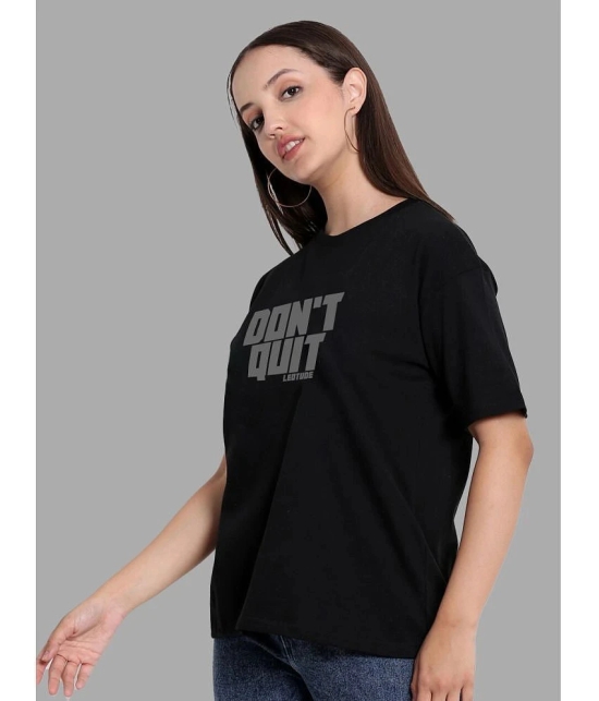 Leotude Black Polyester Oversized Womens T-Shirt ( Pack of 1 ) - None