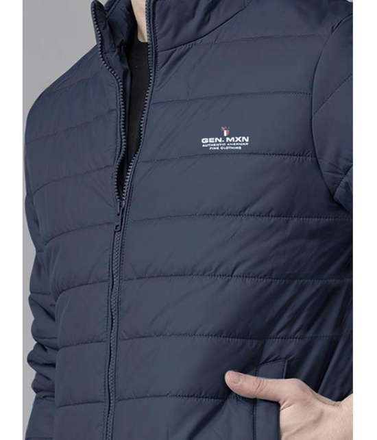 MXN Polyester Mens Quilted & Bomber Jacket - Navy ( Pack of 1 ) - None