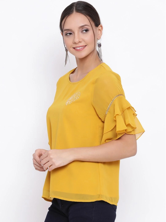 ALL WAYS YOU Women Top Polyester fabric  Yellow XS