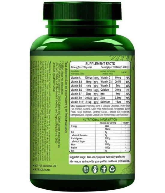 Agniveda Naturals Plant-Based Hair Vitamins Biotin, Dht Blocker, Promotes Hair Growth - 60 Veg Caps