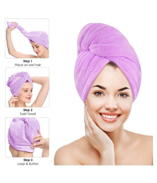 GLOBLE ENTERPRISE Microfiber Hair Wrap Towel Drying Bath Spa Head Cap Turban Wrap ( PACK OF 4 ) - Multi Color