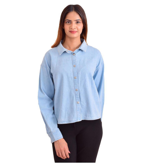NUEVOSDAMAS - Blue Denim Women''s Shirt Style Top ( Pack of 1 ) - XL