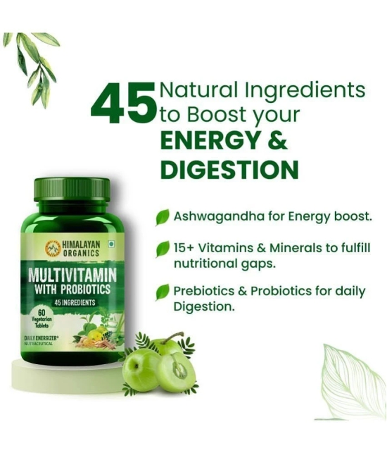 Himalayan Organics Multivitamin with Probiotics (60 Tablets) 45 Ingredients for Men & Women