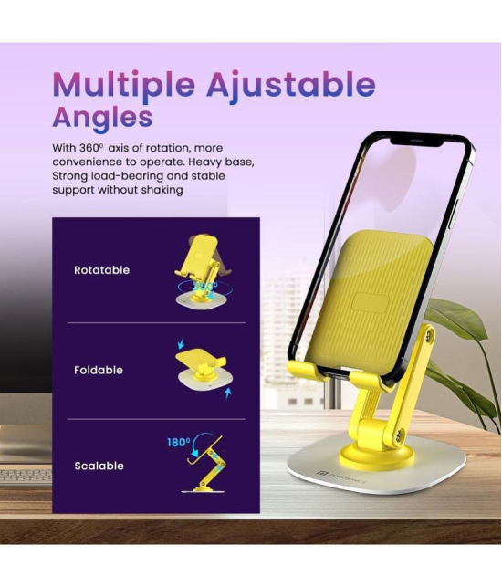 Portronics Foldable Mobile Stand for Smartphones and Tablets ( Yellow ) - Yellow