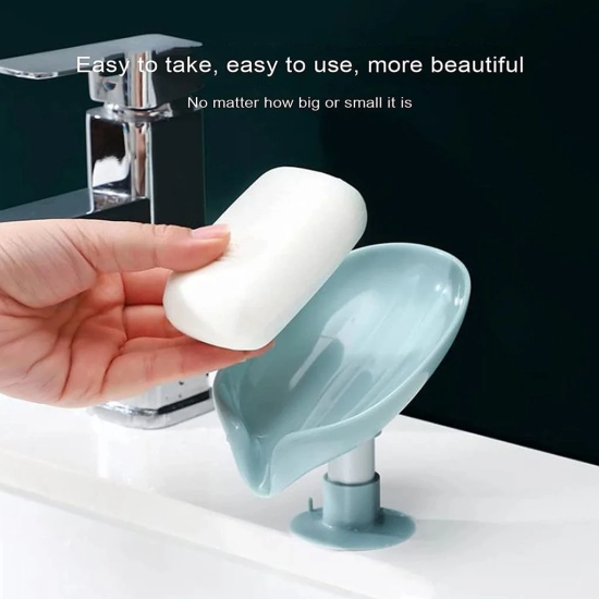 Urban Crew Self Draining Soap Holder for Bathroom Leaf Shape Soap Dish Kitchen Soap Tray - 1pc