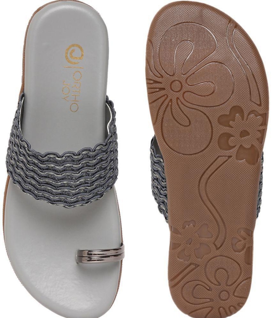 ORTHO JOY - Gray Women's Flats - None