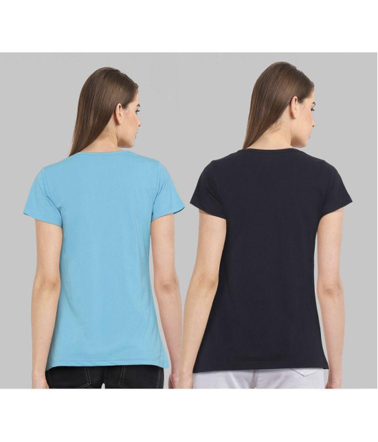 CHOZI - Multi Color Cotton Blend Regular Fit Women's T-Shirt ( Pack of 2 ) - None