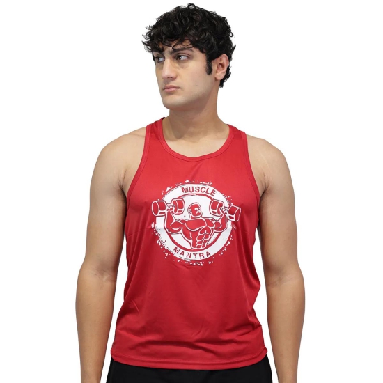 Muscle Mantra Gym Stringer-Red / M