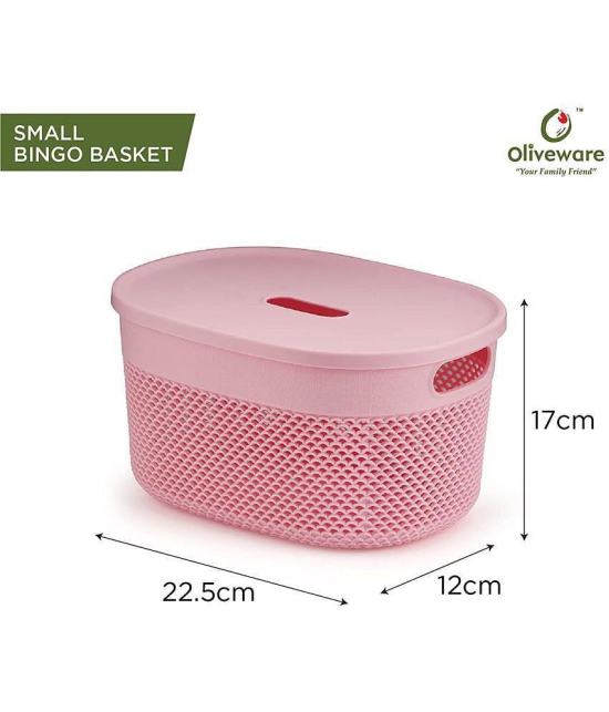 Oliveware - Plastic Pink Utility Container ( Set of 2 ) - Pink