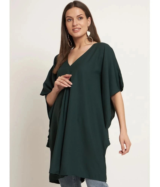 Curvydrobe Crepe Green Beach Dresses - - None