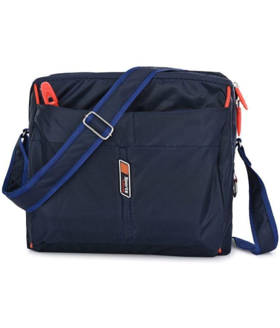 ShoeRise - Blue Solid Messenger Bag - Blue