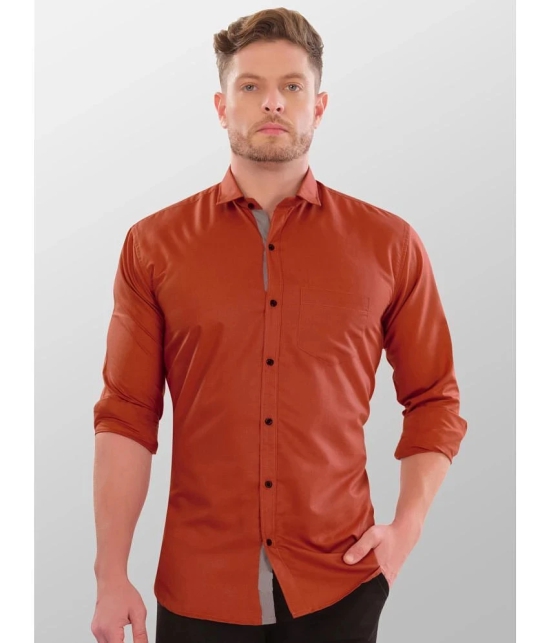 VERTUSY - Orange 100% Cotton Regular Fit Mens Casual Shirt ( Pack of 1 ) - None