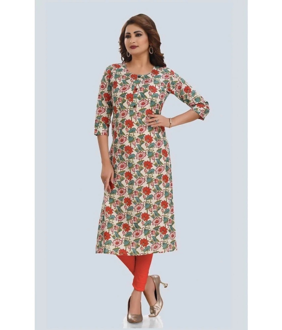 Meher Impex Cotton Printed Straight Womens Kurti - Multicoloured ( Pack of 1 ) - None