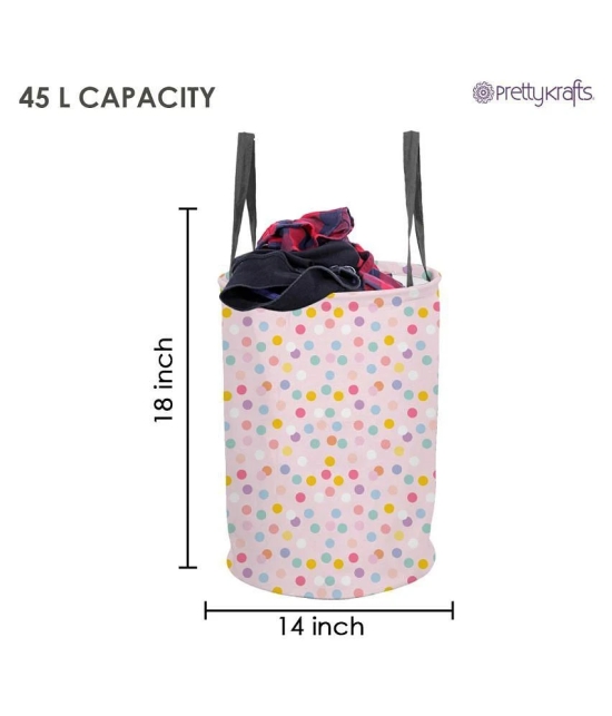 PrettyKrafts Laundry Basket for Clothes with Handles Round shape without lid (45 LTR) Pack of 1