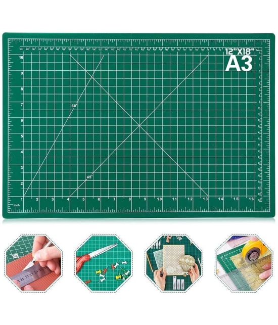 Rangwell Self Healing Cuttting Mat A3 Size, Polyvinyl Chloride, Green