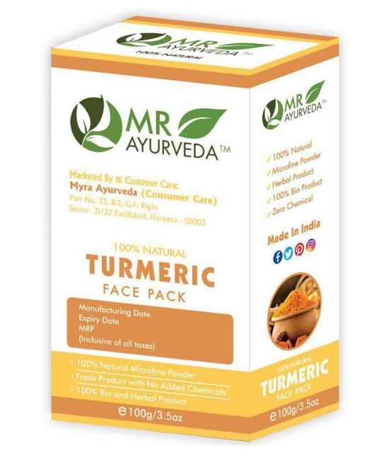 MR Ayurveda 100% Organic Turmeric Powder Face Pack Masks 100 gm