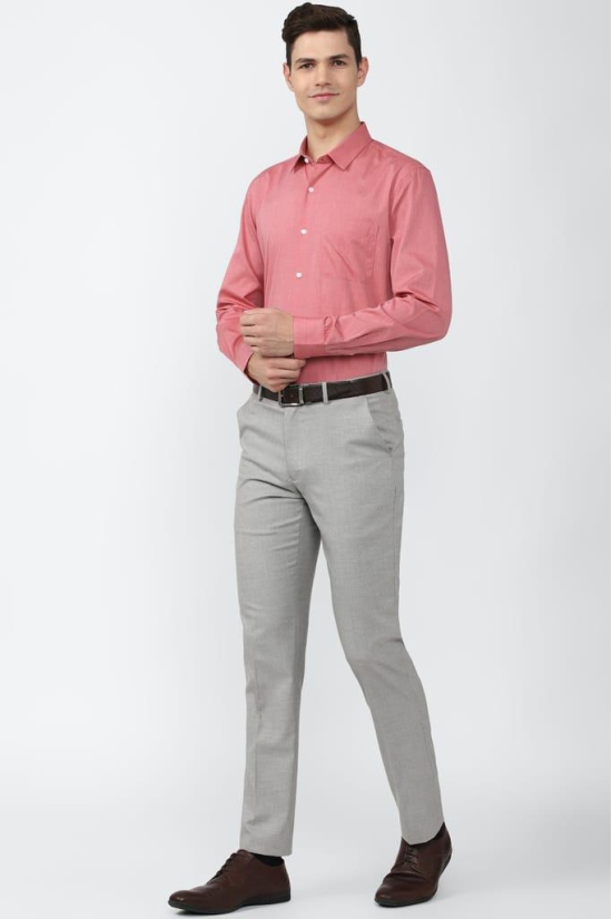 Men Pink Slim Fit Formal Full Sleeves Formal Shirt