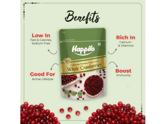 Happilo Premium Californian Whole Cranberries 200g