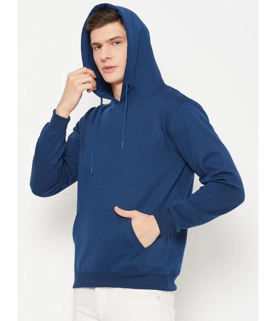 UBX Cotton Blend Hooded Mens Sweatshirt - Blue ( Pack of 1 ) - None