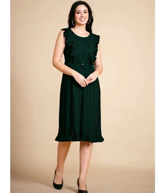 Glomee - Green Polyester Womens Fit & Flare Dress ( Pack of 1 ) - None