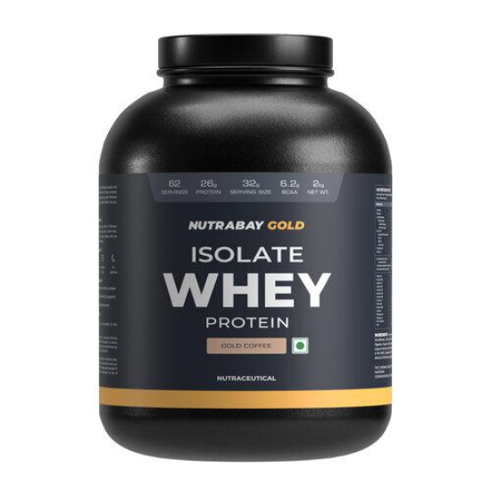 Nutrabay Gold Whey Protein Isolate Powder - 2kg, Cold Coffee | 26g Protein, 6.2g BCAA | Easy to Digest | NABL Lab Tested | Muscle Growth & Recovery | Rich in Glutamic Acid | For Men & Women