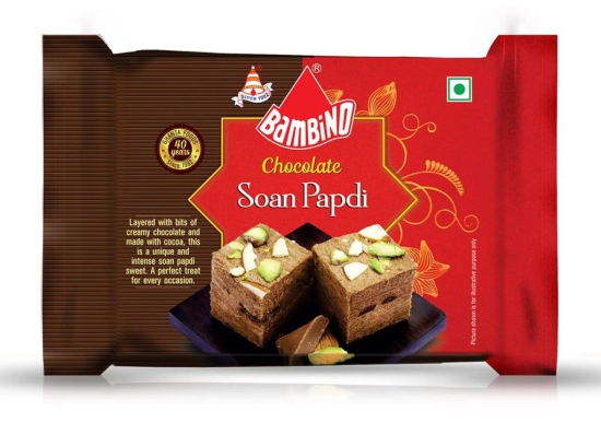 Bambino Soan Papdi Combo Pack of 3 Badam I Buttersctoch I Chocolate Each 200 Gms