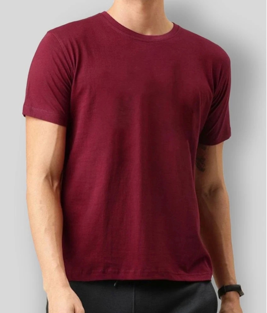 SKYRISE - Maroon Cotton Slim Fit Mens T-Shirt ( Pack of 1 ) - None