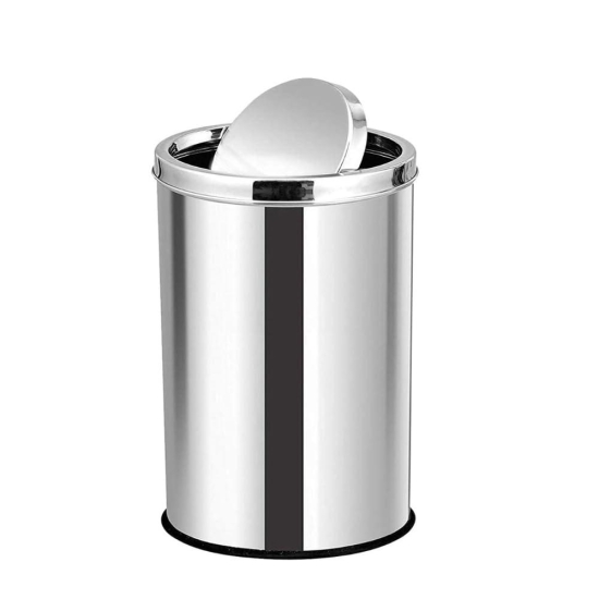 Mumma's LIFE Stainless Steel Swing Dust Bin with Lid| Garbage Bin, Trash Can for Home, Kitchen, Washroom, Bathroom and Offices (Swing Bin 8 * 12inch 09LTR)