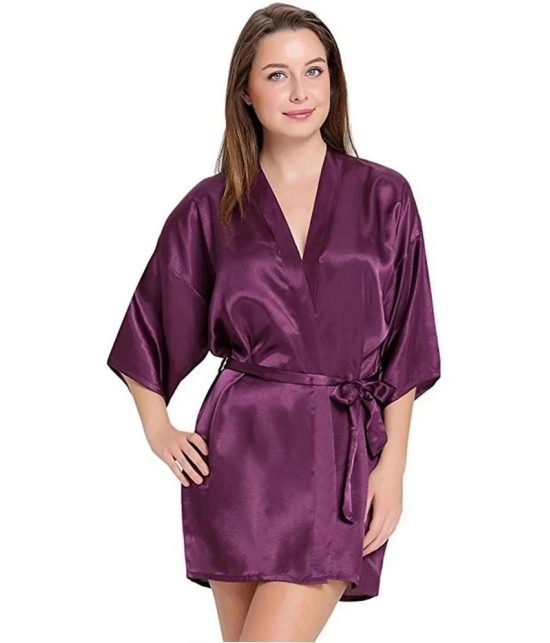 Celosia Satin Robes - Maroon Single - Free Size