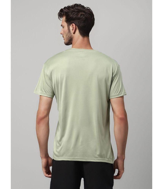 UrbanMark Polyester Regular Fit Solid Half Sleeves Mens T-Shirt - Olive & White ( Pack of 2 ) - None