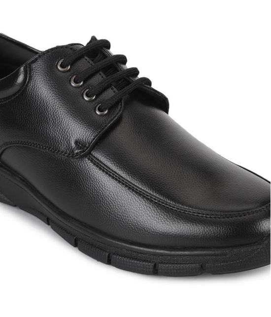 UrbanMark Men Cushion Comfort Faux Leather Shoe Derby Formal Shoe with Lace - Black - None