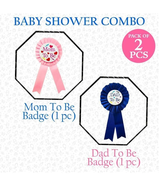 Zyozi ® Baby Shower Decorations Kit | Mom To Be Badge & Dad To Be Badge | Baby Shower Button Badges | Baby Shower Decoration Item (Pack Of 2) - Pink