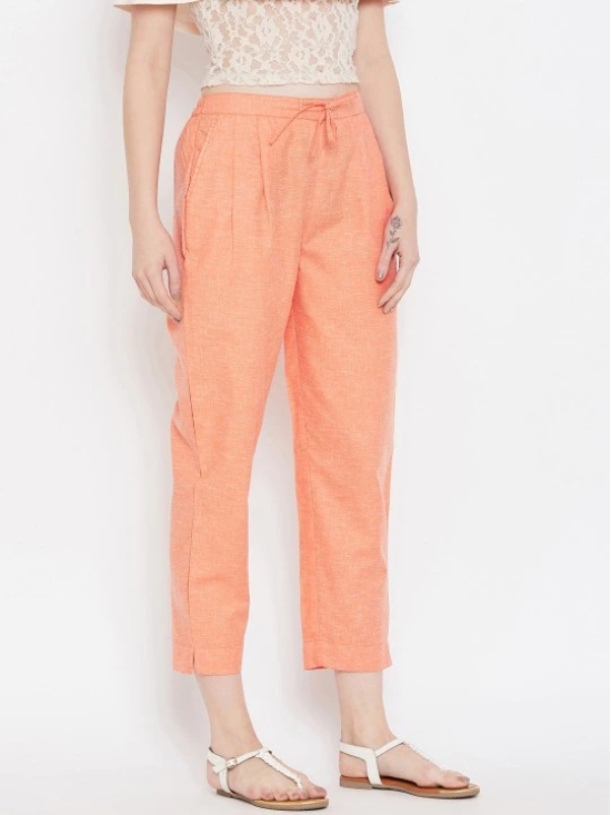 Women Coral Relaxed Pleated Peg Trousers