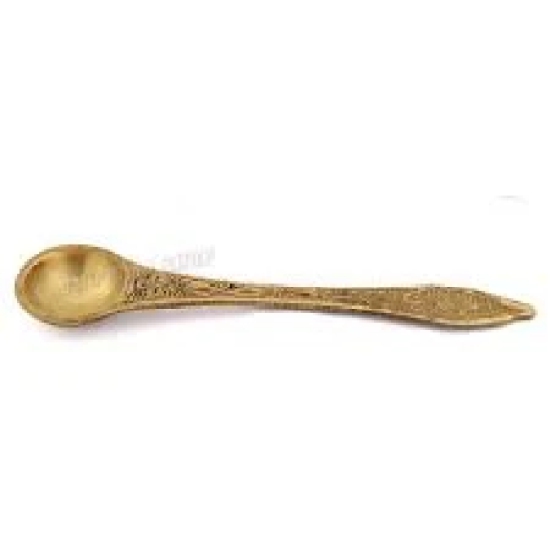 VRINDA METAL ART Achmani Embossed  For Puja  Spoon