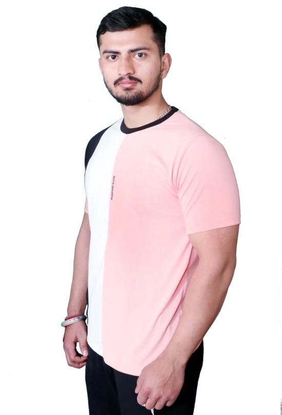 NVA Quality Solid Men's Round Neck Cotton Blend Half Sleeve Pink White Black T-Shirts