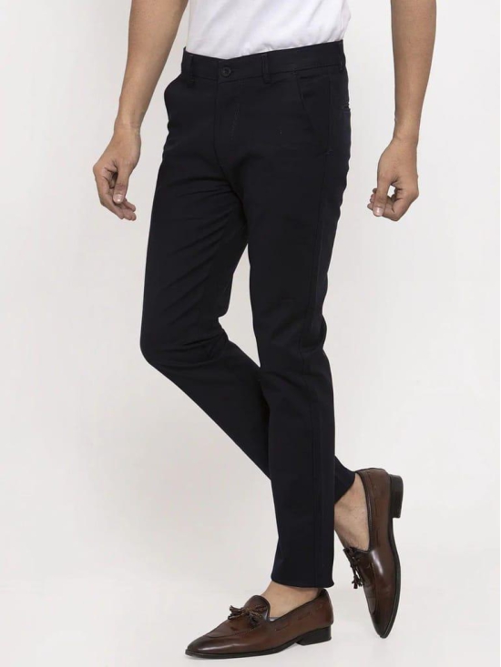 Rodamo Men Navy Blue Slim Fit Chinos Trouser