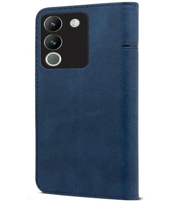 NBOX Blue Flip Cover Artificial Leather Compatible For Vivo Y200 ( Pack of 1 ) - Blue