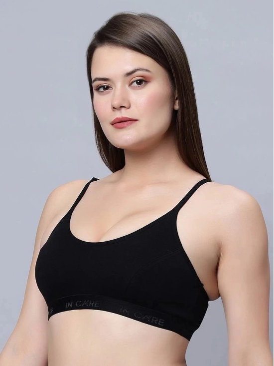 IN CARE LINGERIE Black Cotton Non Padded Womens T-Shirt Bra ( Pack of 1 ) - None