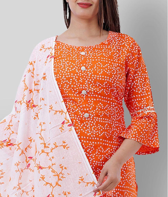 Lee Moda - Orange Straight Rayon Women's Stitched Salwar Suit ( Pack of 1 ) - M