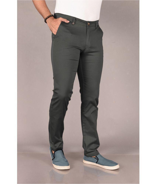 Aflash Slim Flat Mens Chinos - Charcoal ( Pack of 1 ) - None