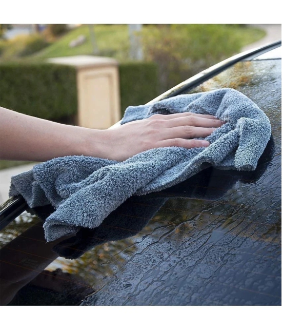 Auto Hub Grey 600 GSM Microfiber Cloth For Automobile ( Pack of 5 )