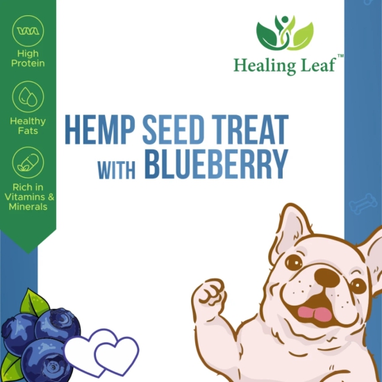 Healing Leaf Hemp Blueberry Dog Treats-2x100g